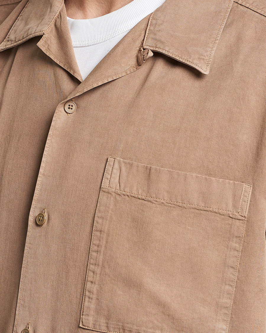 Men | Shirts | NN07 | Julio Tencel Resort Collar Shirt Greige