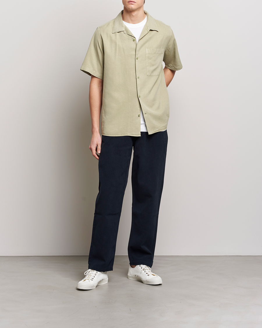 Men | Shirts | NN07 | Julio Tencel Resort Collar Shirt Pale Green