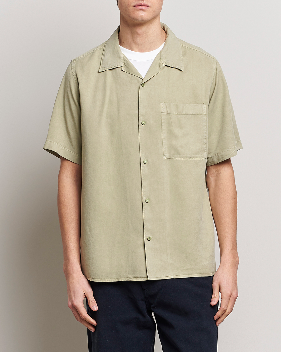 Men | Shirts | NN07 | Julio Tencel Resort Collar Shirt Pale Green