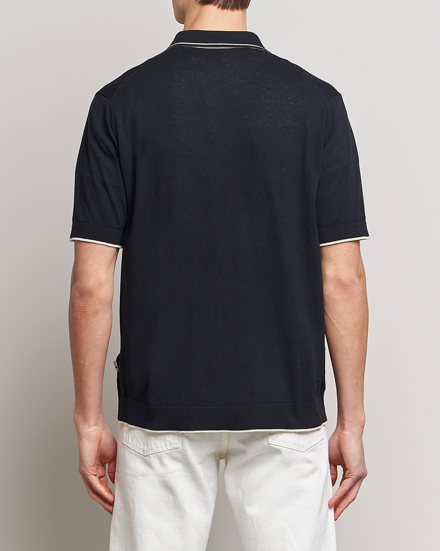 Men | Shirts | NN07 | Nolan Knitted Short Sleeve Shirt Navy Blue
