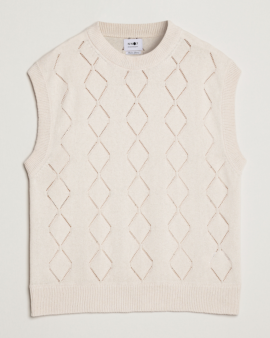 Men | Sweaters & Knitwear | NN07 | Crew Neck Vest Ecru