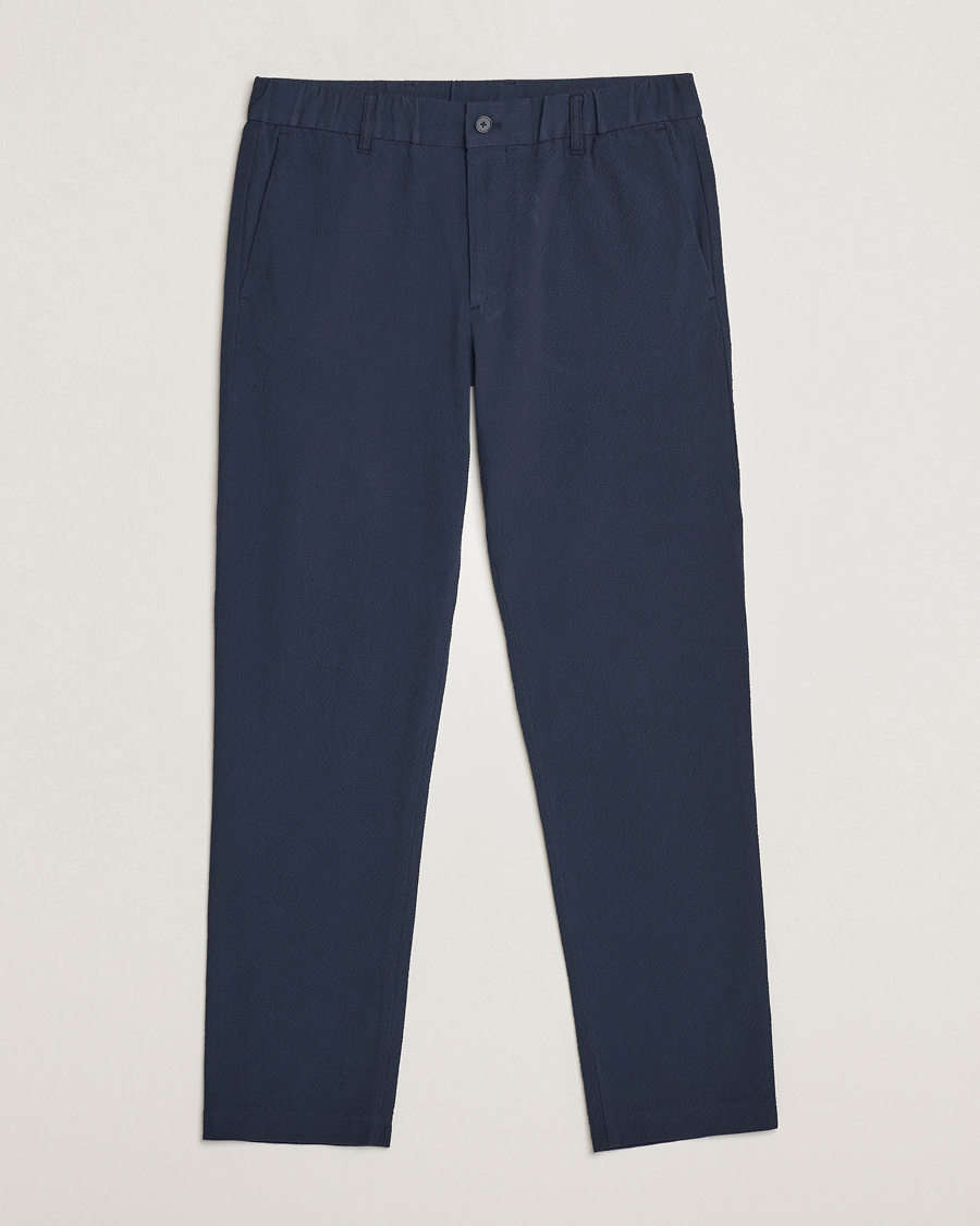 Men | Trousers | NN07 | Theodore Seersucker Pants Navy Blue