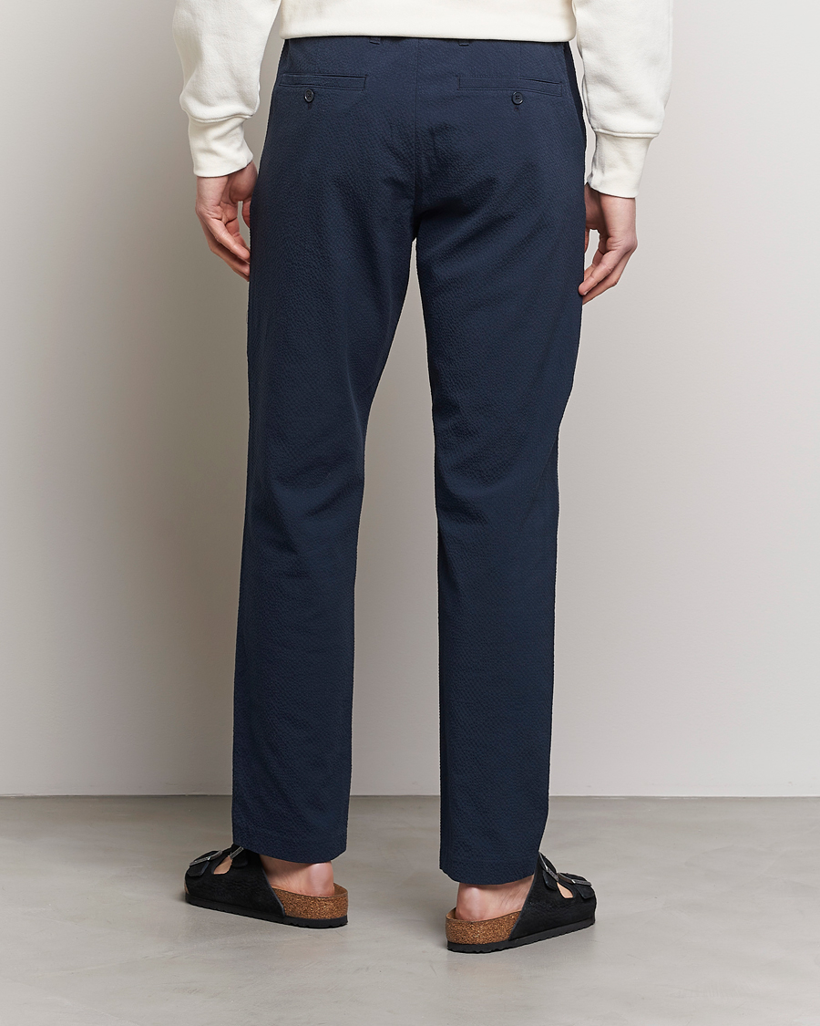 Men | Trousers | NN07 | Theodore Seersucker Pants Navy Blue