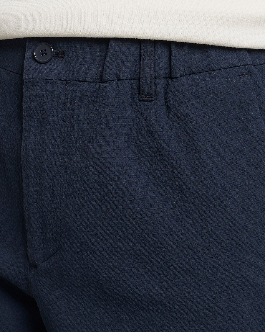 Men | Trousers | NN07 | Theodore Seersucker Pants Navy Blue