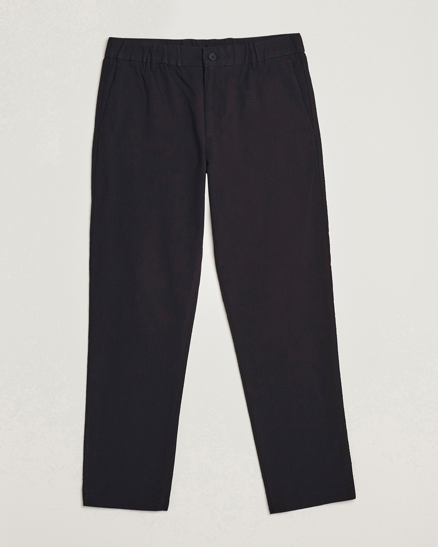 Men | Trousers | NN07 | Theodore Seersucker Pants Black