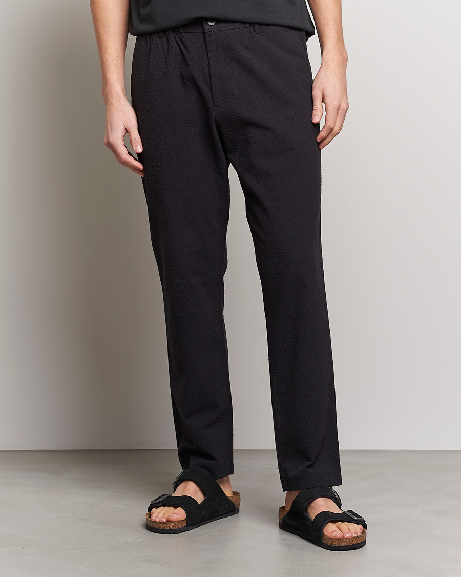 Men | Trousers | NN07 | Theodore Seersucker Pants Black