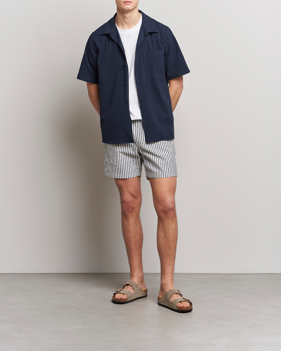 Men | Shorts | NN07 | Gregor Creppe Drawstring Shorts Navy/White
