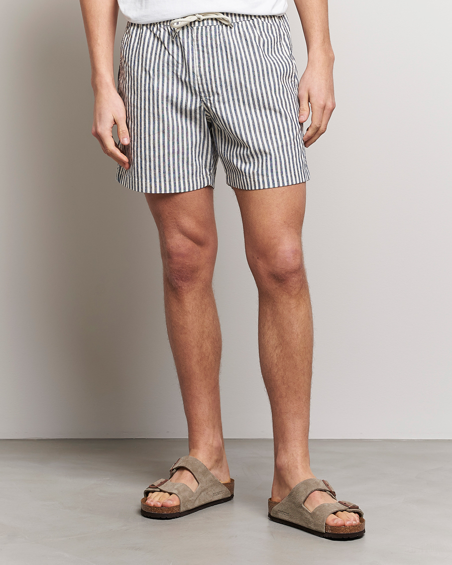 Men | Shorts | NN07 | Gregor Creppe Drawstring Shorts Navy/White