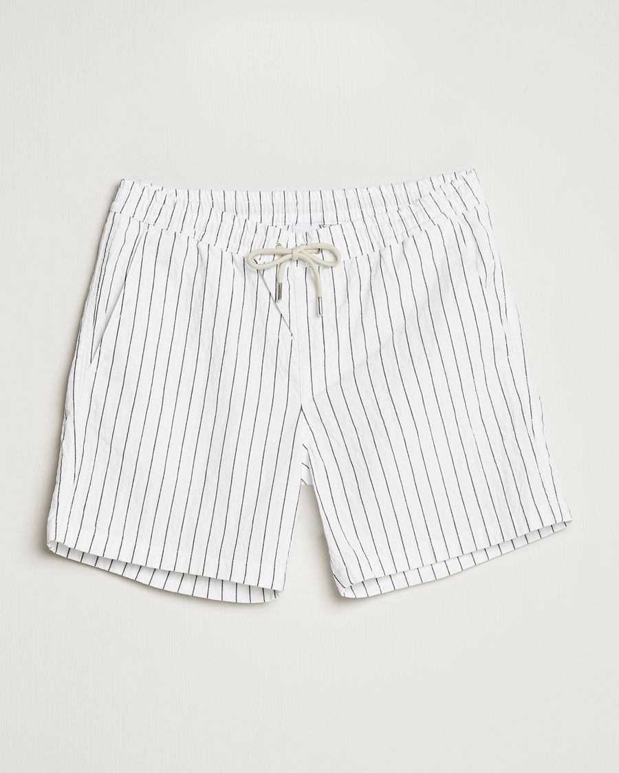Men | Shorts | NN07 | Gregor Creppe Drawstring Shorts Black/White