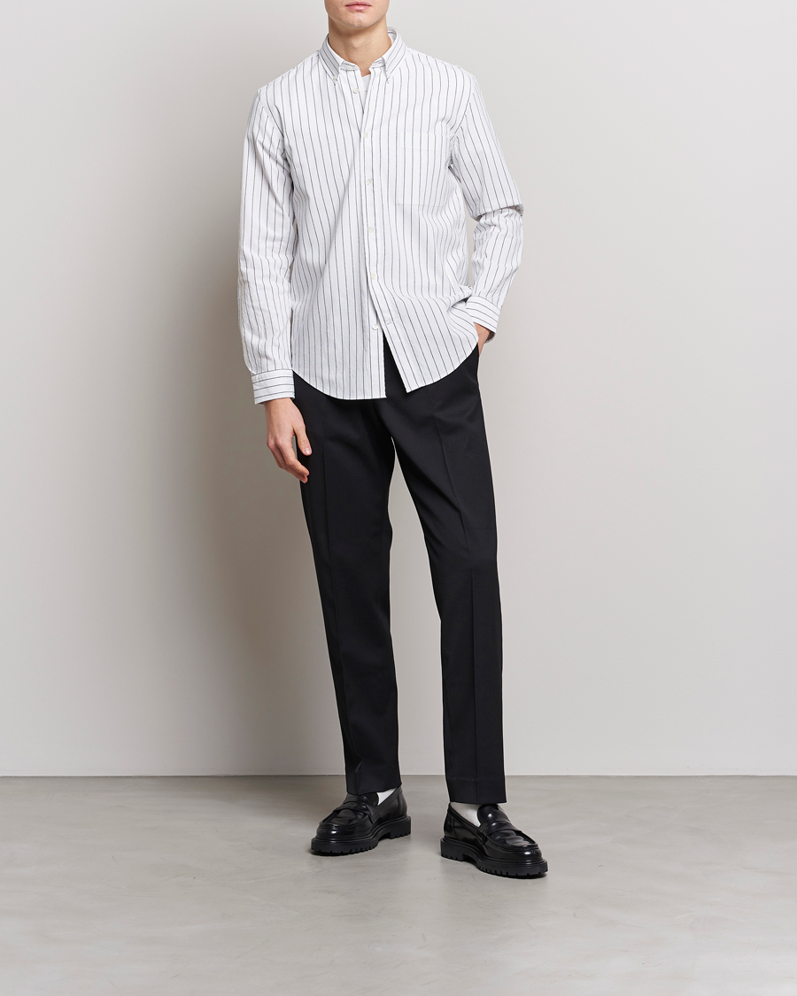 Men | Shirts | NN07 | Arne Creppe Striped Shirt Black/White