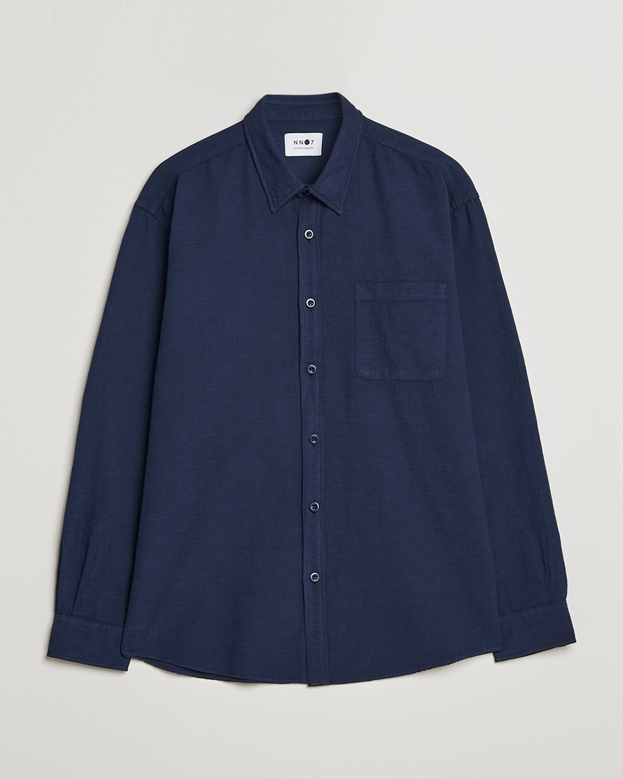Men | Shirts | NN07 | Deon Jacquard Shirt Navy Blue