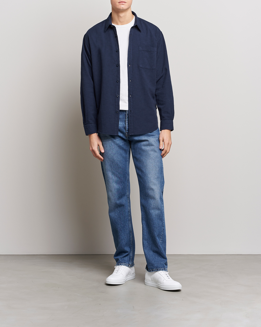 Men | Shirts | NN07 | Deon Jacquard Shirt Navy Blue