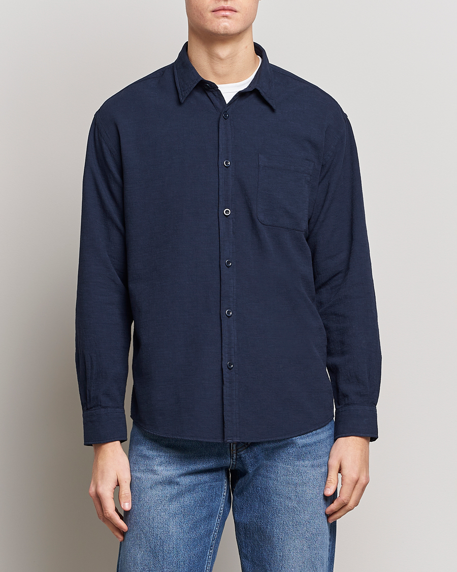 Men | Shirts | NN07 | Deon Jacquard Shirt Navy Blue