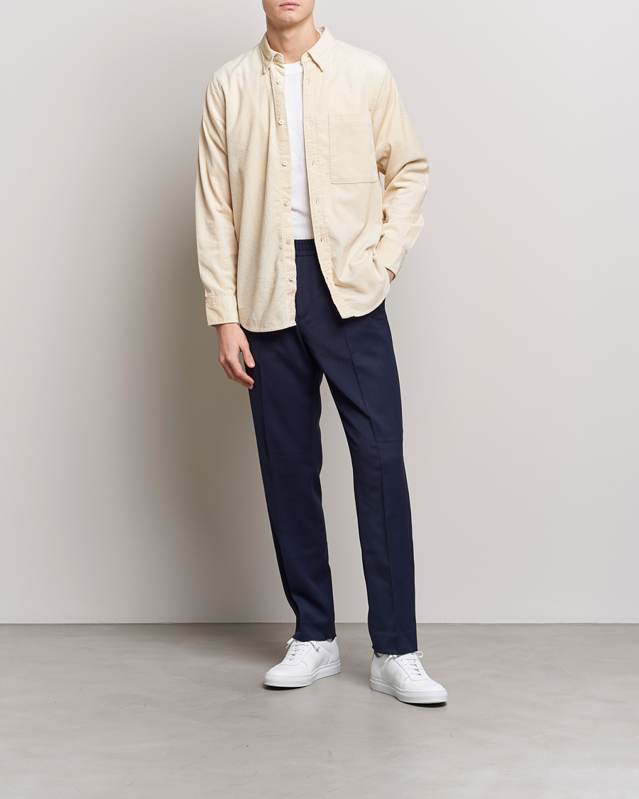 Men | Shirts | NN07 | Cohen Tencel Corduroy Shirt Ecru