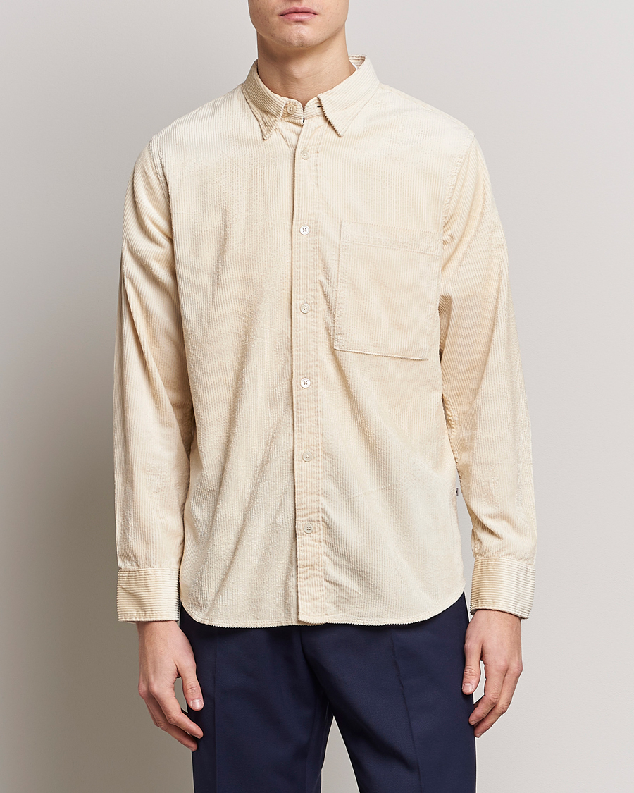 Men | Shirts | NN07 | Cohen Tencel Corduroy Shirt Ecru
