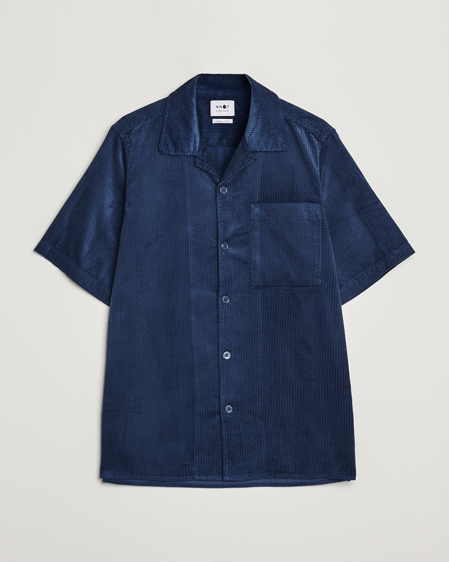 Men | Shirts | NN07 | Julio Tencel Corduroy Short Sleeve Shirt Sargasso Sea
