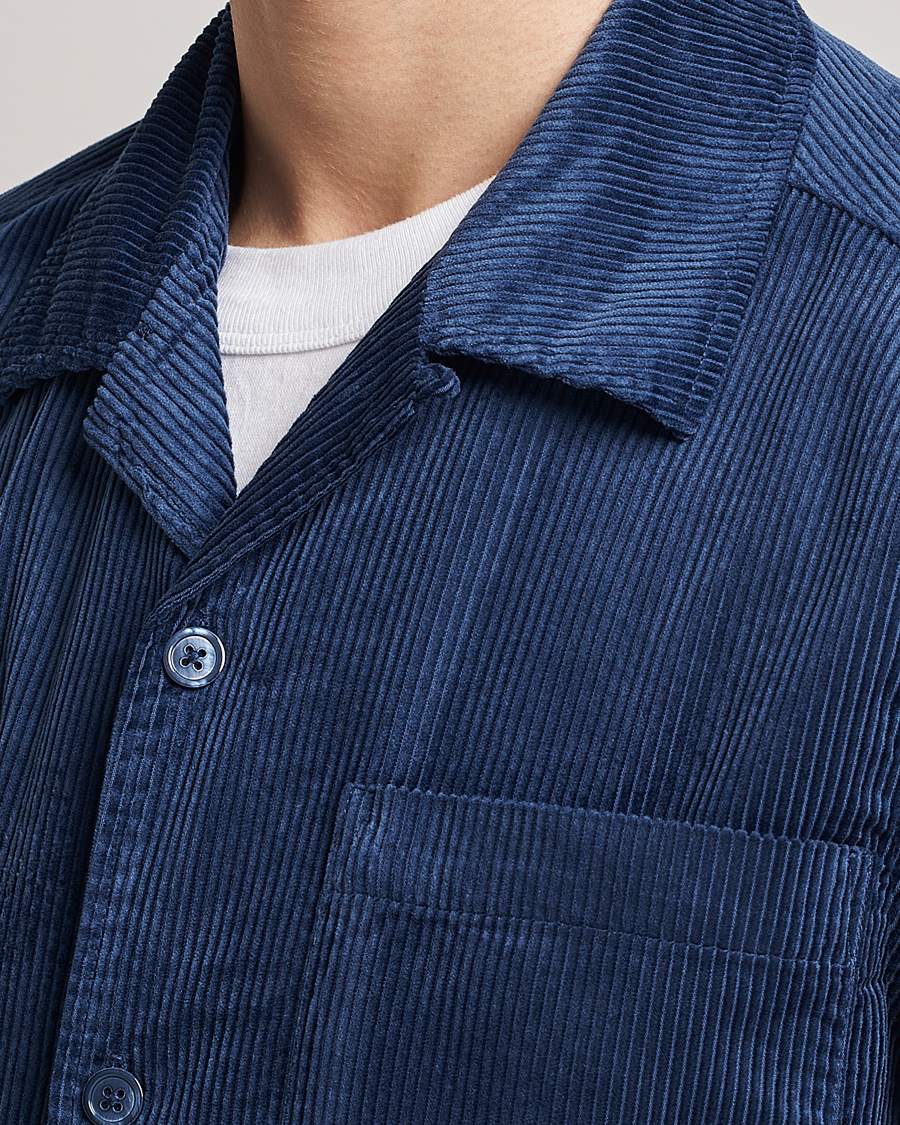 Men | Shirts | NN07 | Julio Tencel Corduroy Short Sleeve Shirt Sargasso Sea