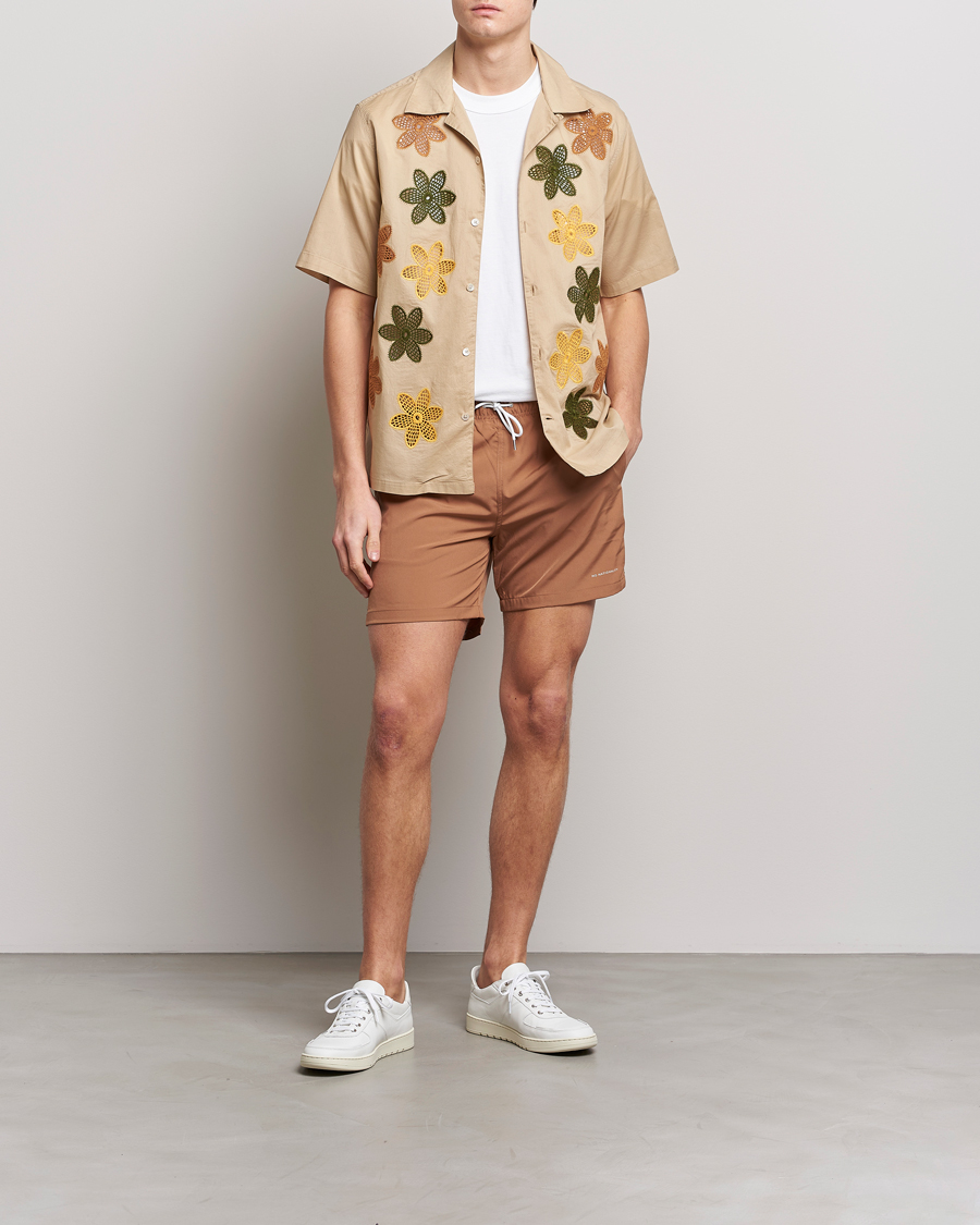 Men | Shirts | NN07 | Julio Flower Short Sleeve Shirt Cream
