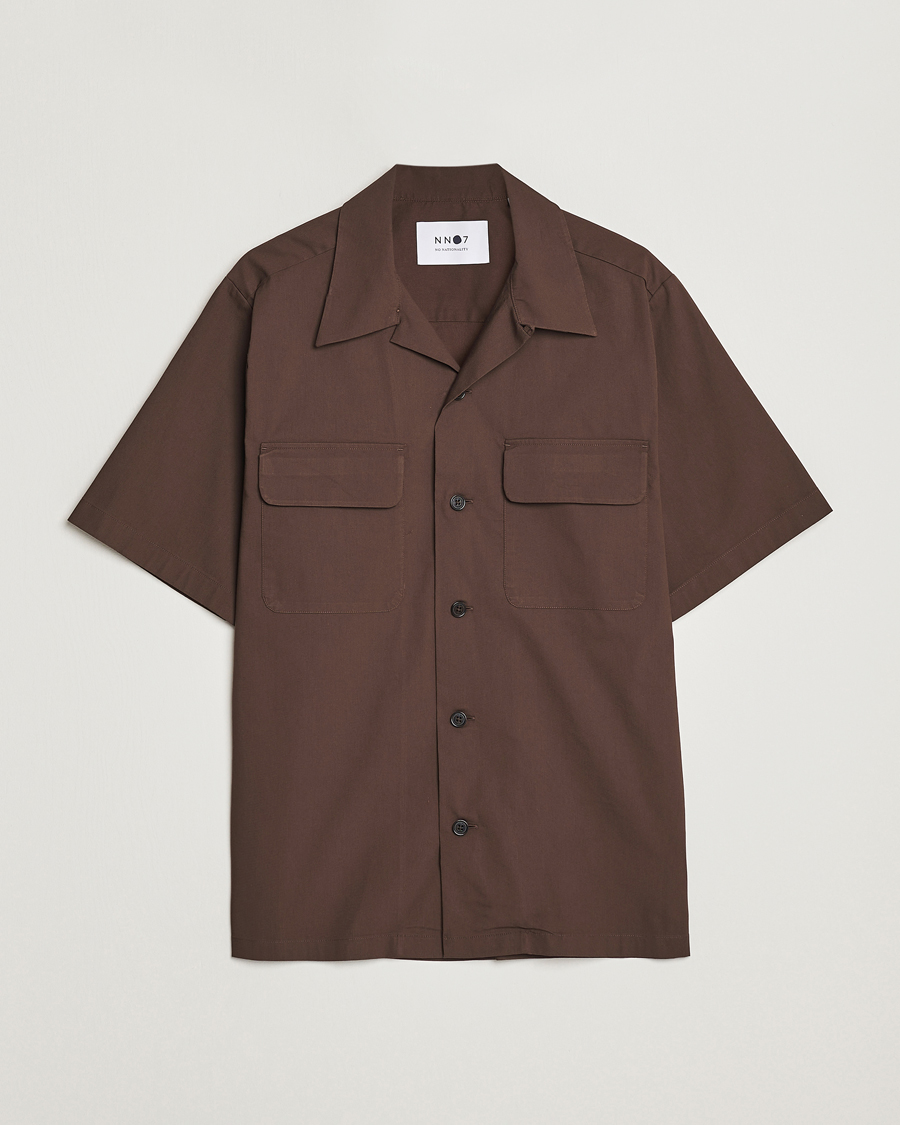 Men | Shirts | NN07 | Daniel Pocket Resort Collar Shirt Brown