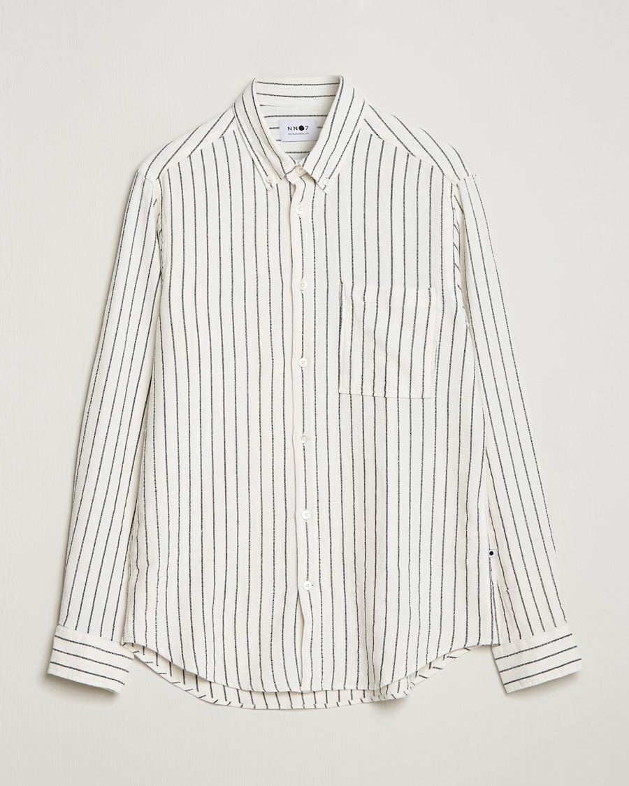 Men | Shirts | NN07 | Arne Linen Striped Shirt Navy/White