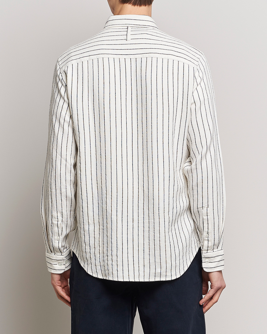 Men | Shirts | NN07 | Arne Linen Striped Shirt Navy/White