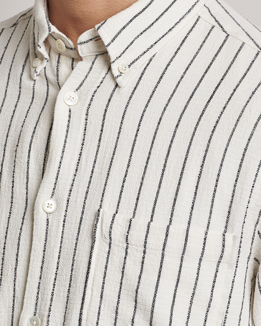 Men | Shirts | NN07 | Arne Linen Striped Shirt Navy/White