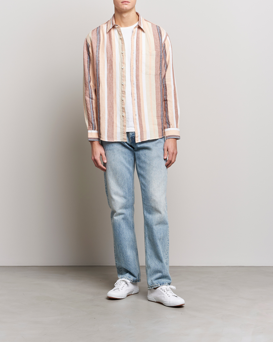 Men | Shirts | NN07 | Deon Linen Striped Shirt Multi