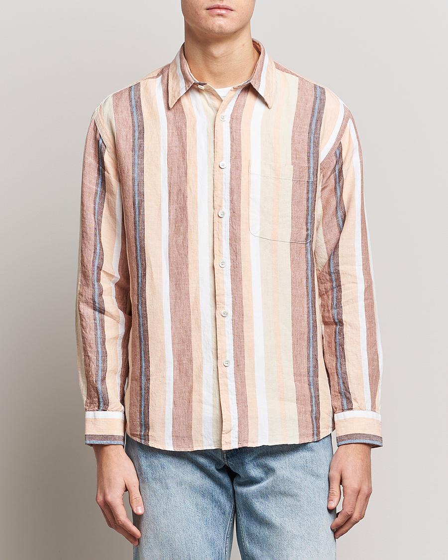 Men | Shirts | NN07 | Deon Linen Striped Shirt Multi