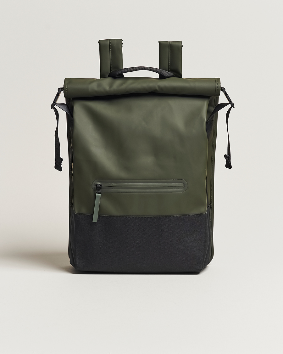 Men | RAINS Trail Rolltop Backpack Green | RAINS | Trail Rolltop Backpack Green