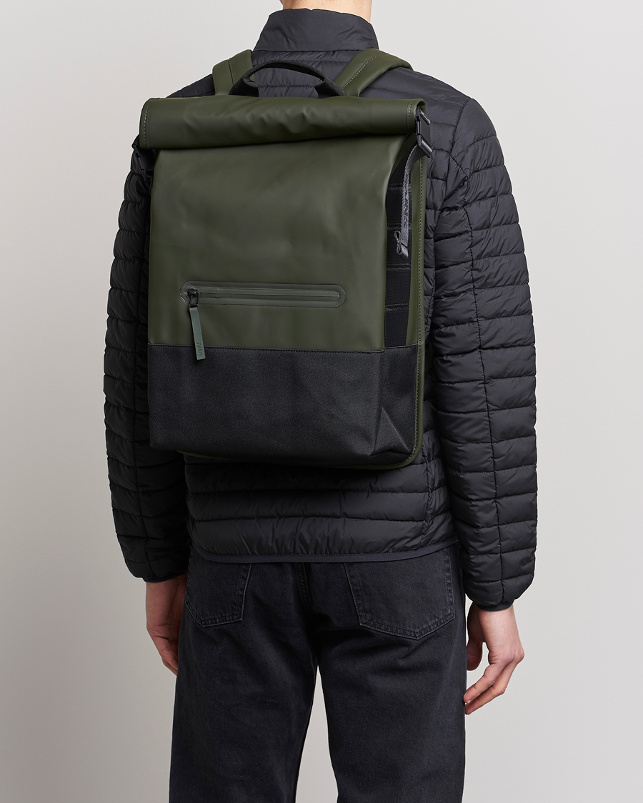Men | Bags | RAINS | Trail Rolltop Backpack Green