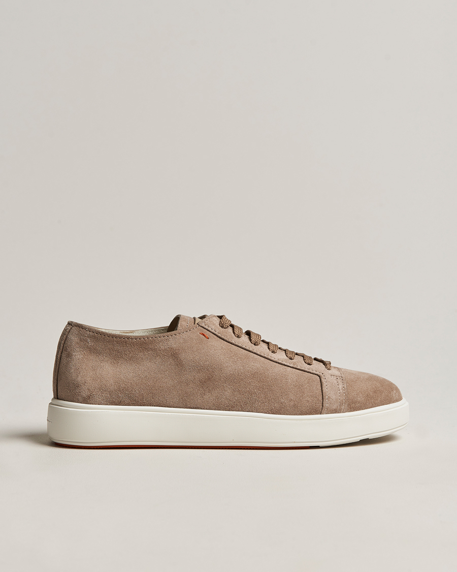 Men | Santoni Plain Sneaker Beige Suede | Santoni | Plain Sneaker Beige Suede