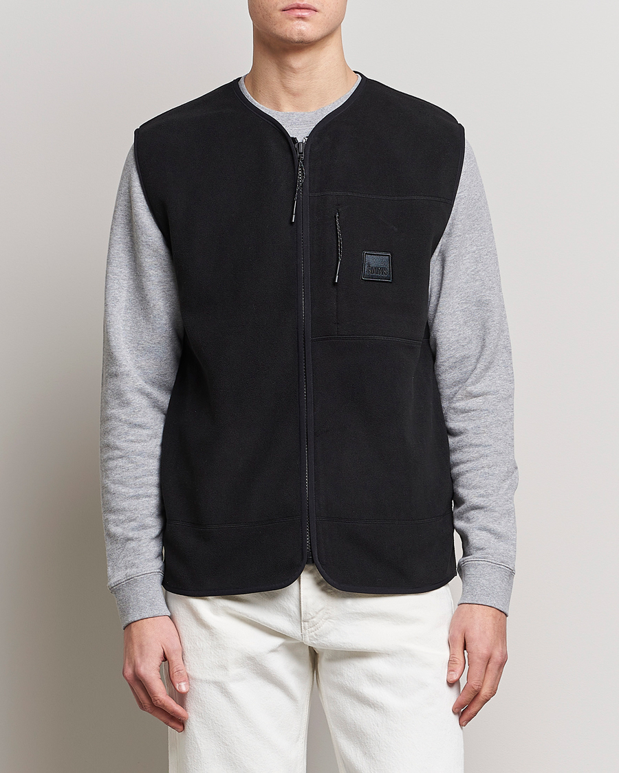 Men | Pullovers | RAINS | Fleece Vest Black
