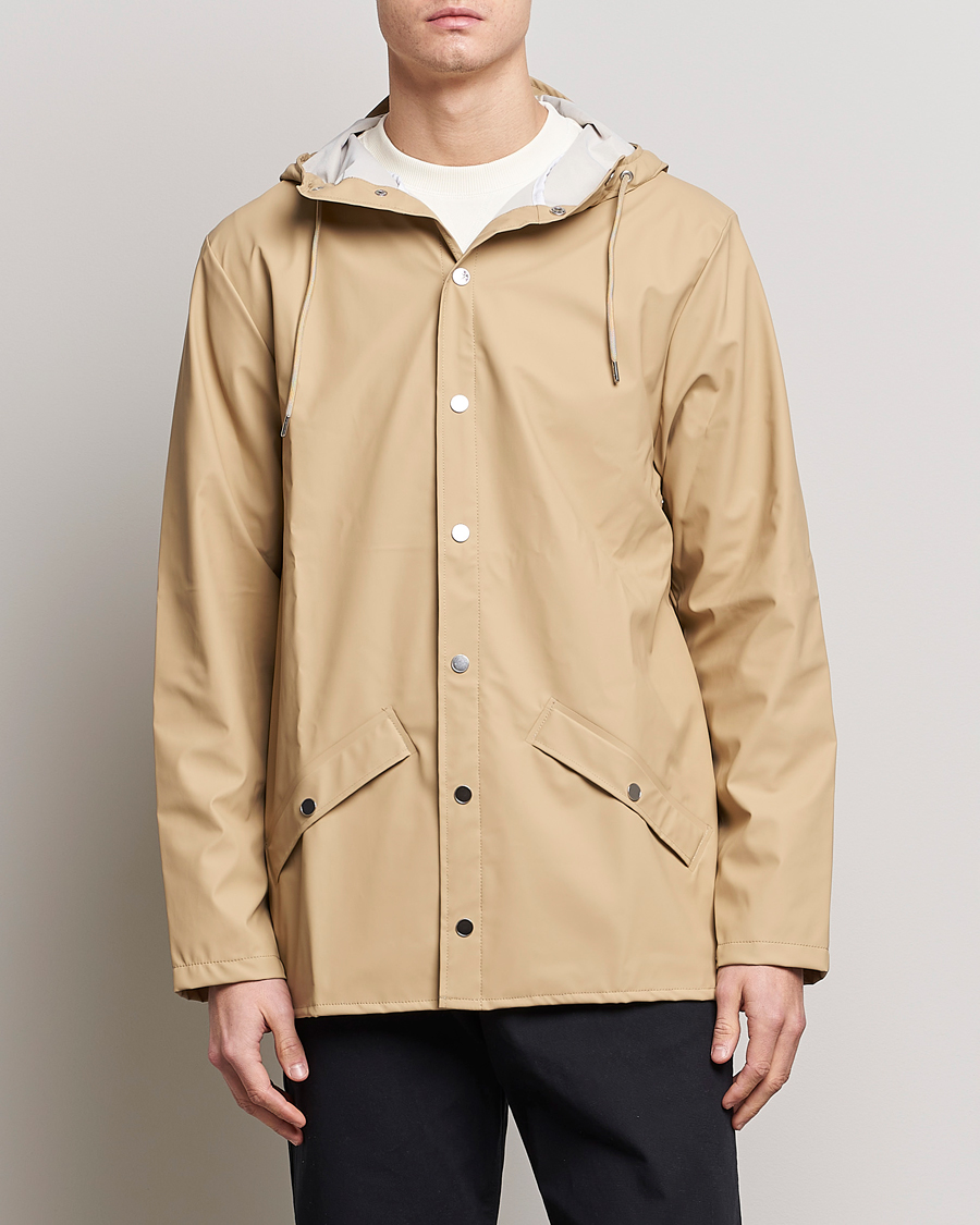 Men | Face the Rain in Style | RAINS | Jacket Sand