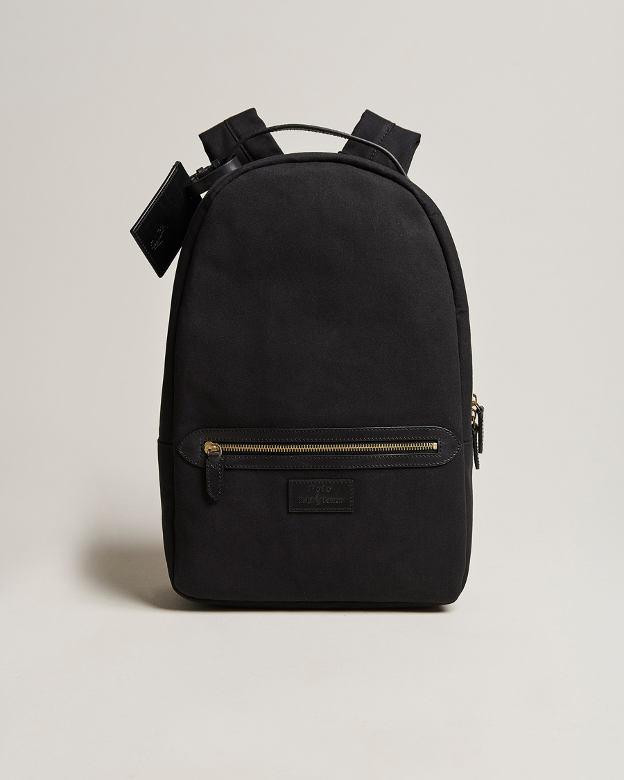 Men | Polo Ralph Lauren Canvas/Leather Backpack Black | Polo Ralph Lauren | Canvas/Leather Backpack Black