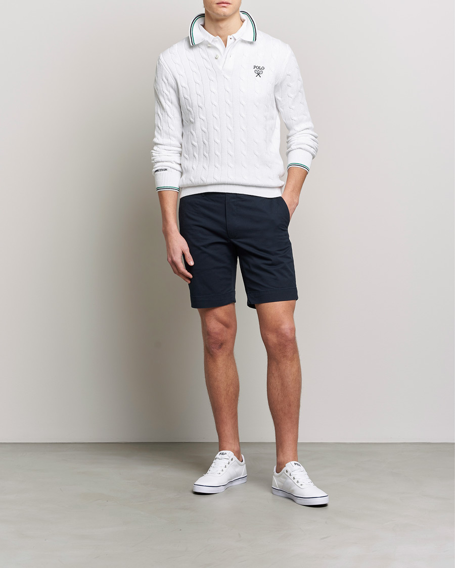 Men | Sweaters & Knitwear | Polo Ralph Lauren | Cotton Cable Knitted Polo Ceramic White