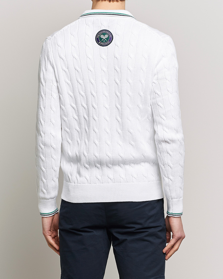 Men | Sweaters & Knitwear | Polo Ralph Lauren | Cotton Cable Knitted Polo Ceramic White
