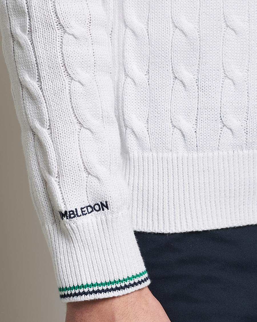 Men | Sweaters & Knitwear | Polo Ralph Lauren | Cotton Cable Knitted Polo Ceramic White