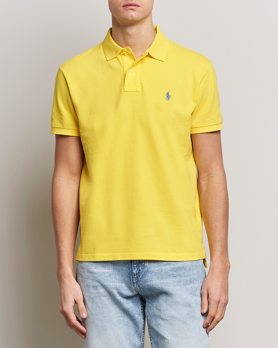 Men | Short Sleeve Polo Shirts | Polo Ralph Lauren | Custom Slim Fit Polo Lemon Crush