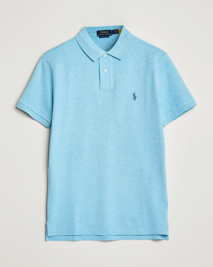 Men | Polo Shirts | Polo Ralph Lauren | Custom Slim Fit Polo Watchhill Blue Heather