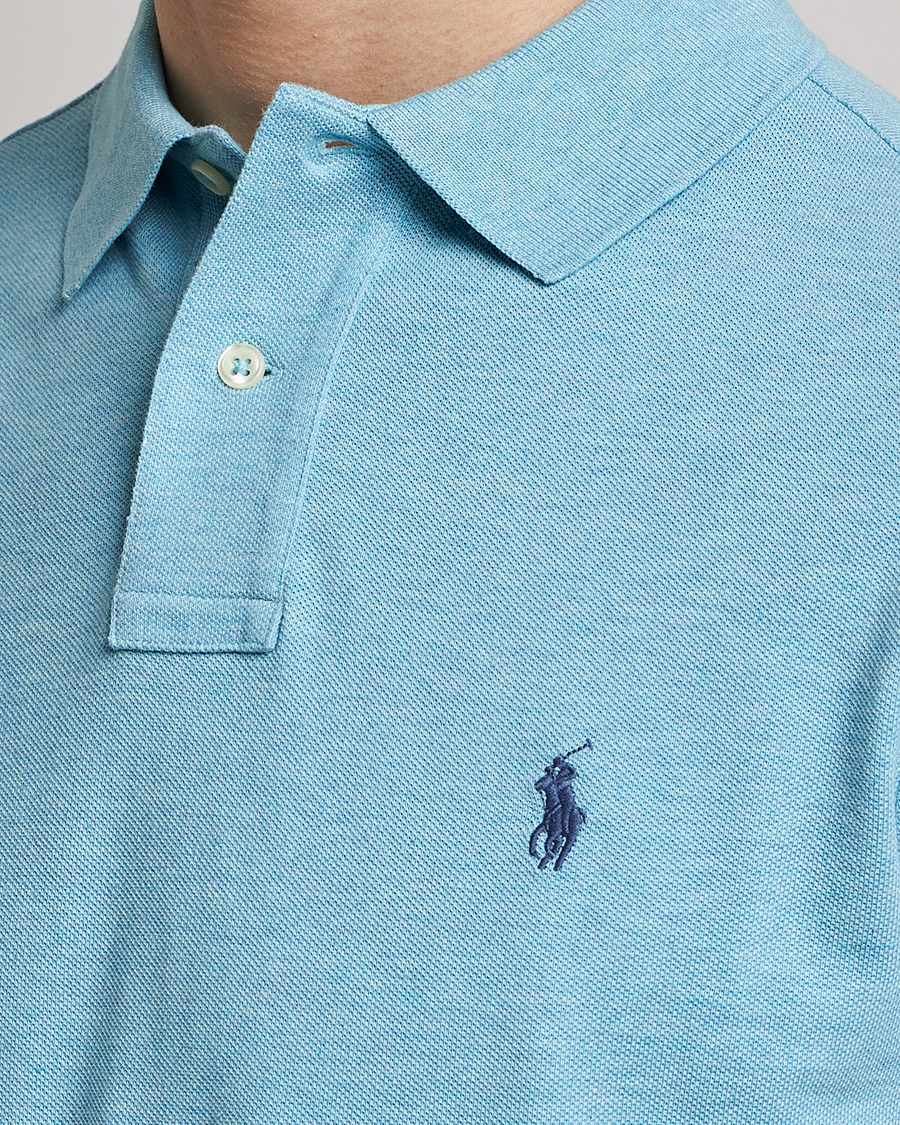 Men | Polo Shirts | Polo Ralph Lauren | Custom Slim Fit Polo Watchhill Blue Heather