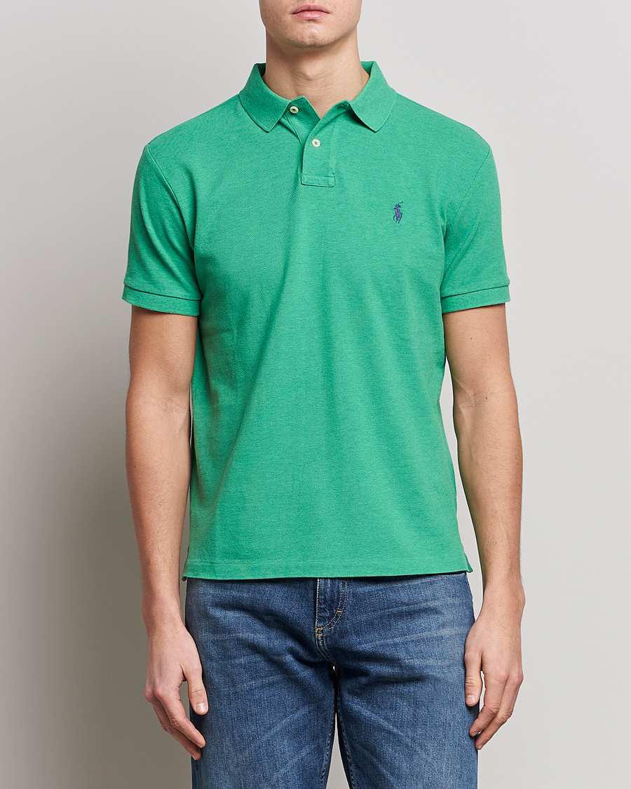 Men | Polo Shirts | Polo Ralph Lauren | Custom Slim Fit Polo Palm Green Heather