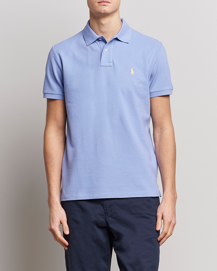Men | Short Sleeve Polo Shirts | Polo Ralph Lauren | Custom Slim Fit Polo Lafayette Blue