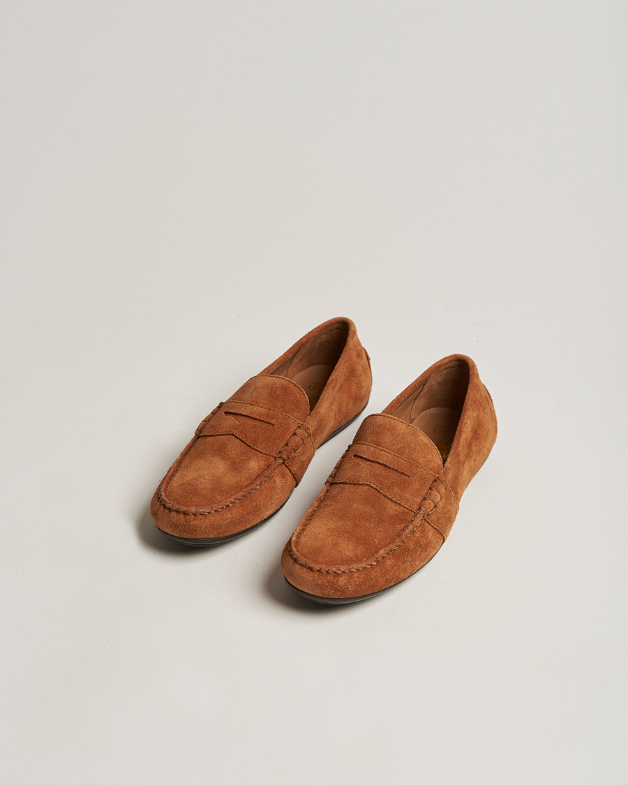 Men | Moccasins | Polo Ralph Lauren | Reynold Suede Driving Loafer Teak Brown