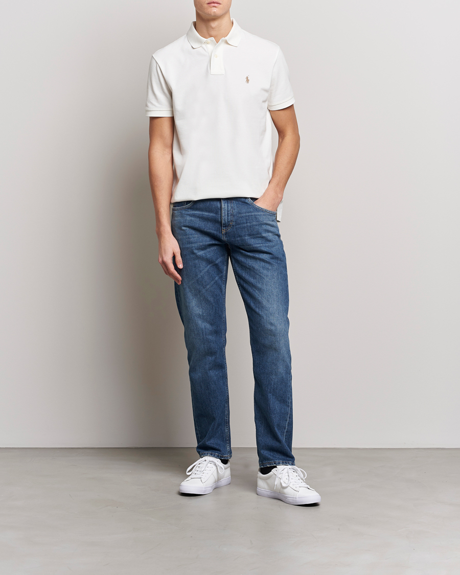 Men | Polo Shirts | Polo Ralph Lauren | Custom Slim Fit Polo Deckwash White