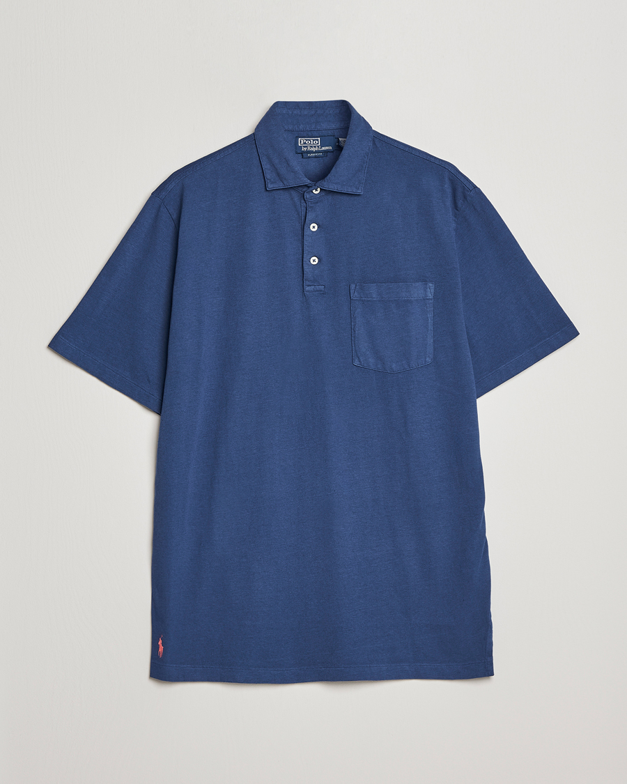 Men | Polo Shirts | Polo Ralph Lauren | Cotton/Linen Polo Light Navy