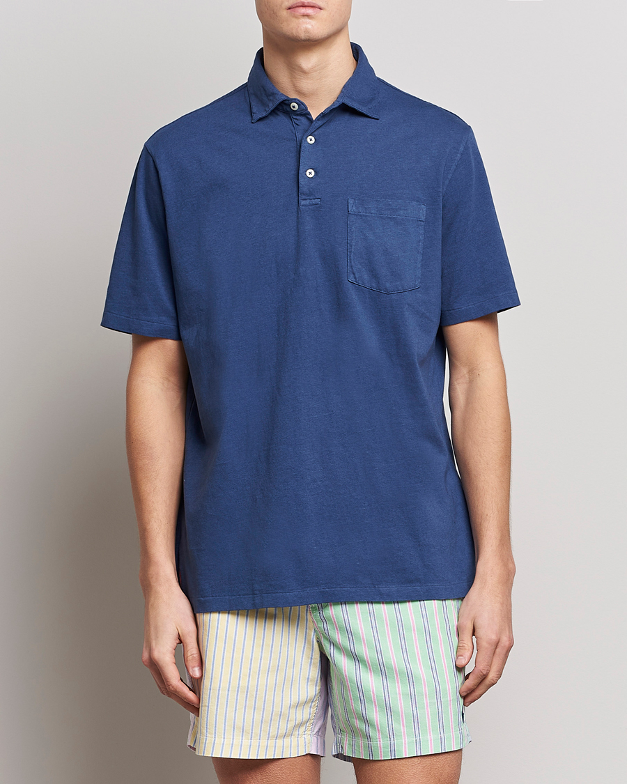 Men | Polo Shirts | Polo Ralph Lauren | Cotton/Linen Polo Light Navy