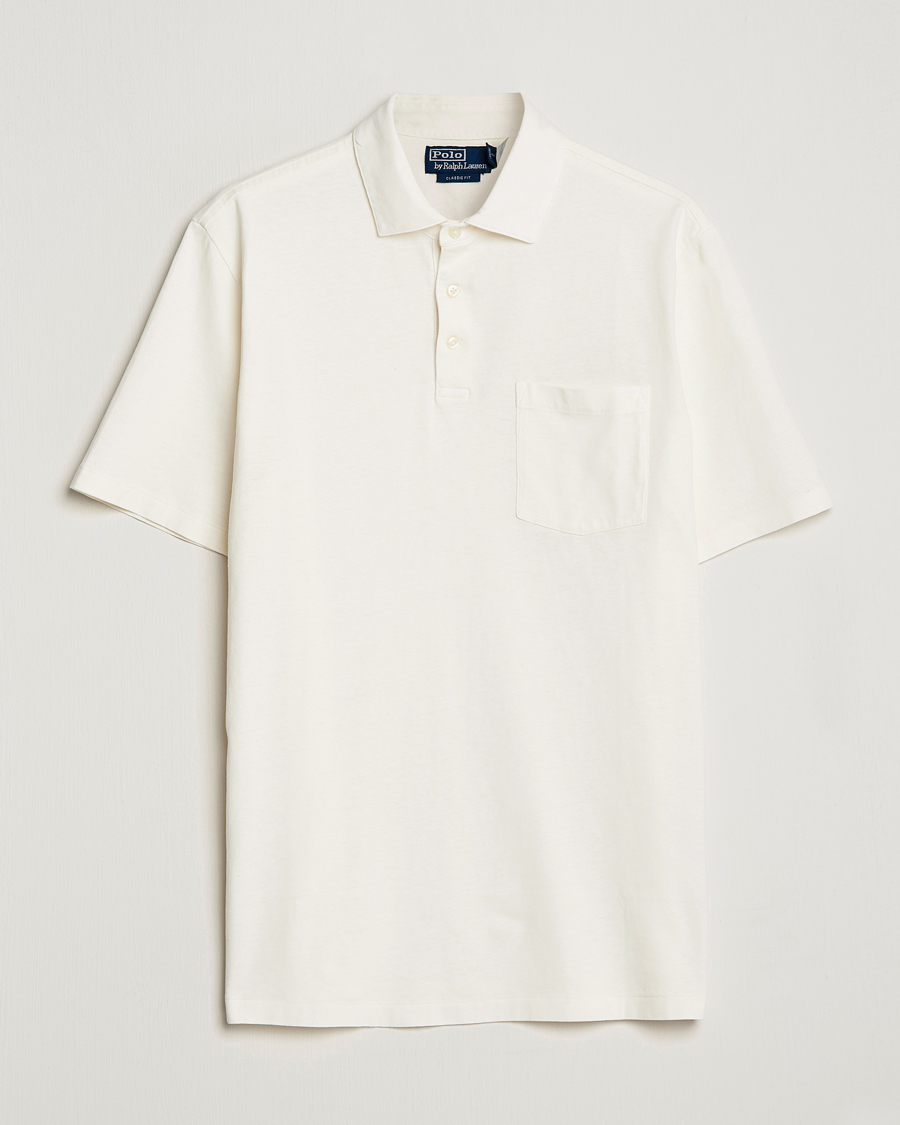 Men | Polo Shirts | Polo Ralph Lauren | Cotton/Linen Polo Antique Cream
