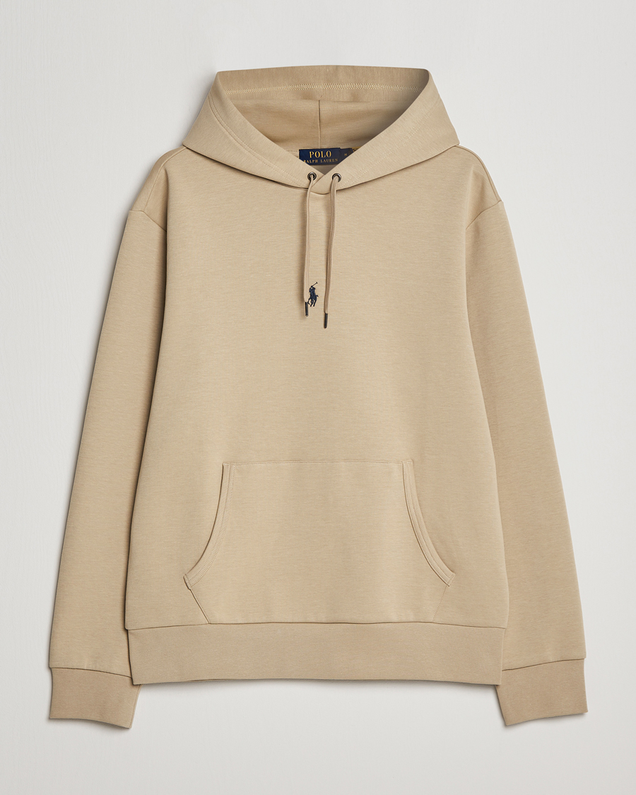 Men | Sweaters & Knitwear | Polo Ralph Lauren | Double Knit Center Logo Hoodie Classic Khaki