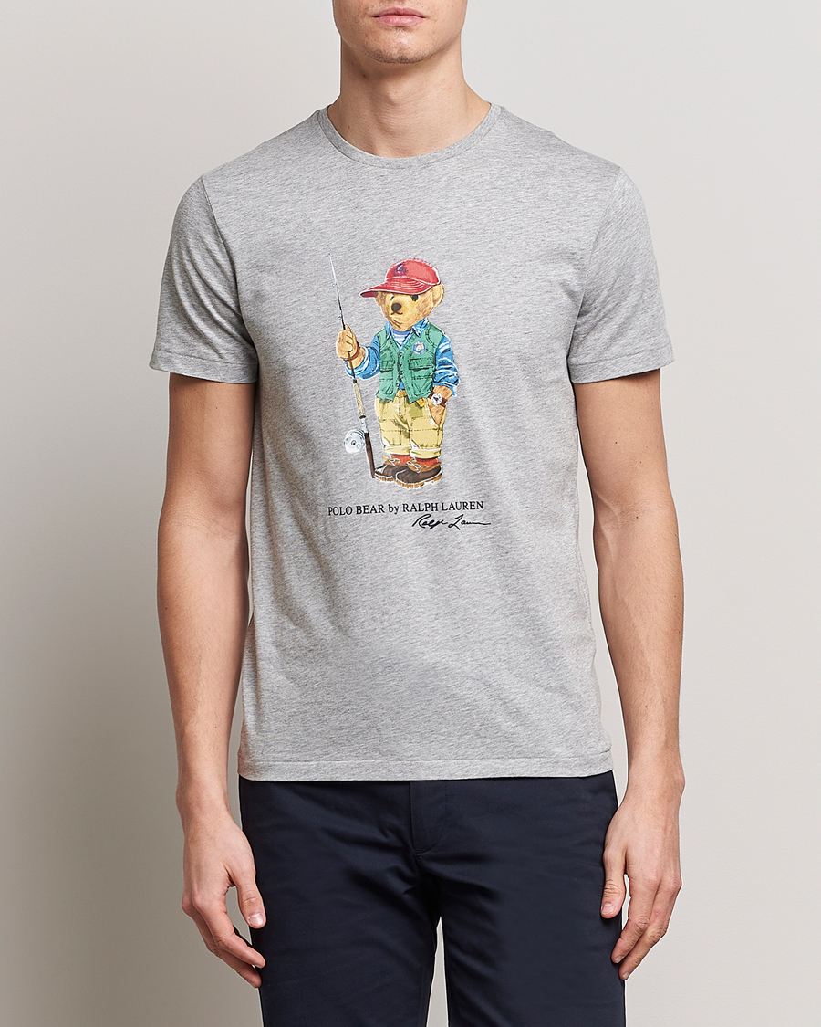 Men |  | Polo Ralph Lauren | Printed Heritage Bear Crew Neck T-Shirt Andover Heather