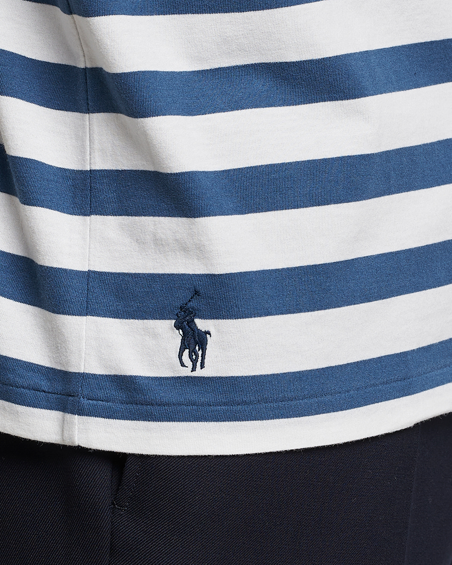 Men | T-Shirts | Polo Ralph Lauren | Brushed Spa Jersey Striped Crew Neck T-Shirt White/Blue